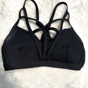 Bombshell Sportswear Black Geometric Strap Bralette